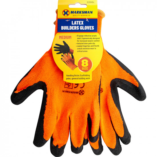 New 12 Pairs Hi Viz Thermal Winter Builders Latex Rubber Work Gloves Medium