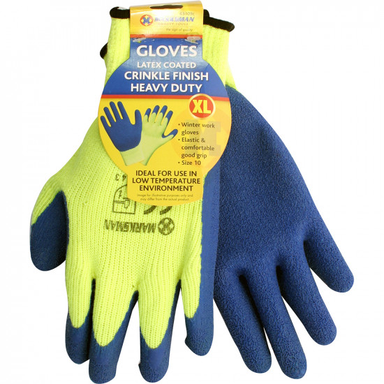 12 Pairs Mens Large Winter Thermal Work Gloves Latex Coating Gardening Builders