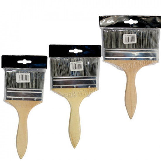 3Pc Paint Brush Wooden Handle Decorating Painting Diy Brushes Set Bristle New