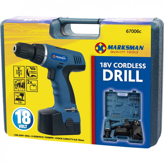 18V Cordless Drill Building Construction Power Tools Rechargeable 2 Batteries