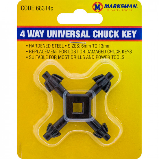 4 Way Chuck Key Sds Electric Drill Universal Fit Tool 1/4