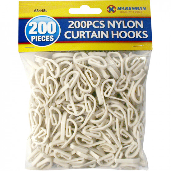 1000 X Curtain Hooks For Curtains With Header Tape White Plastic Nylon Home New