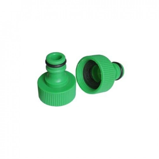 New Green Hose Tap Connector 3/4” Threaded Garden Water Pipe Adapter Fitting image