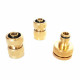 3Pc Brass Hose Pipe Fitting Connectors Garden Tap Spray Solid Water Set New image