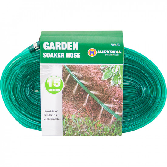 15M Soaker Hose Pipe Garden Drip Irrigation Watering Sprinkler Lawn Plants New