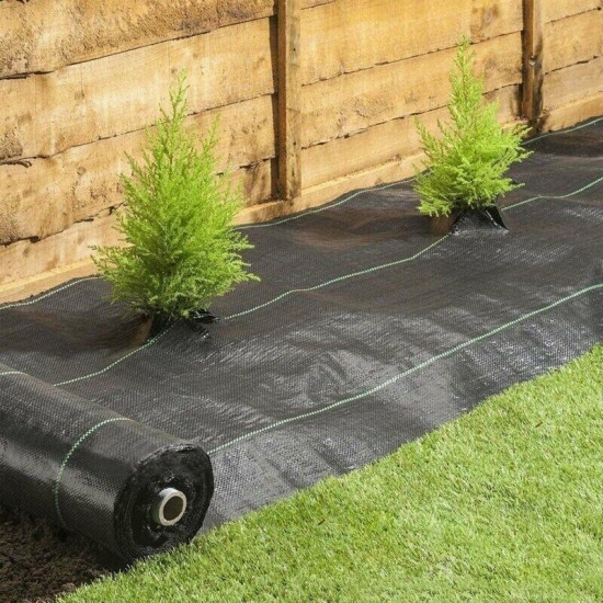 New Weed Control Fabric Ground Cover Membrane Heavy Duty Sheet Garden 1.5M X 8M image