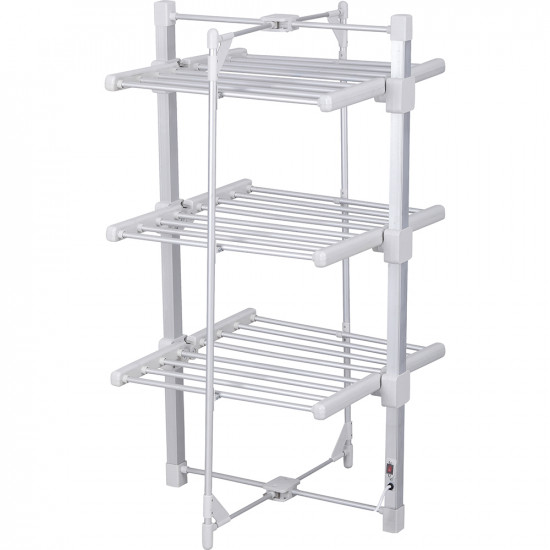 3 Tier Electric Heated Clothes Airer 24 Rails Clothes Drying Rack 111cm 220w image