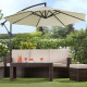 New Garden Cantilever Banana Sun Shade Led Parasol Patio Cream Hanging Umbrella Garden & Outdoor, Garden Furniture image