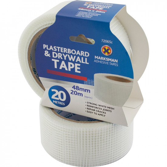 10 X 20M Plasterboard Tape Drywall 48Mm Strong Mesh Repairs Cracks Joints Walls