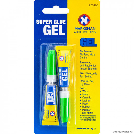 Pack Of 4 Super Glue Gel Plastic Glass Wood Rubber Metal Adhesive Bond Strong image