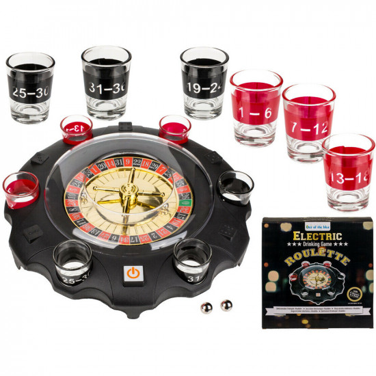 Casino Party Glasses Game Spin & Shot Roulette Wheel Drinking Set For Adults 18+