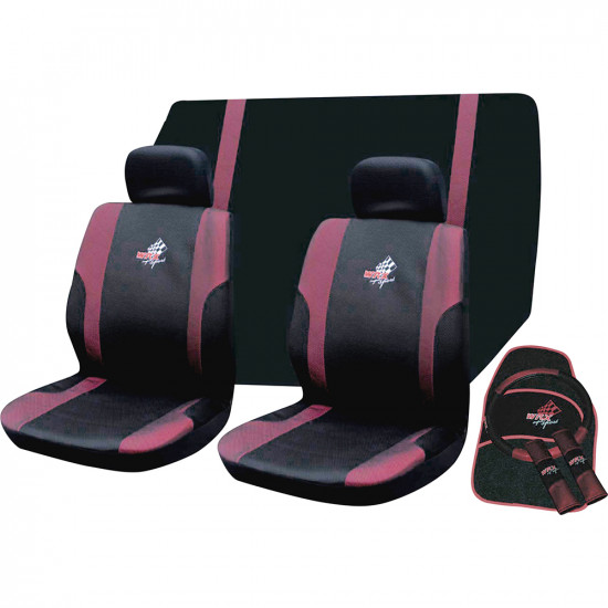 13Pc Wrx Car Seat Cover Set Universal Racing Pink Black