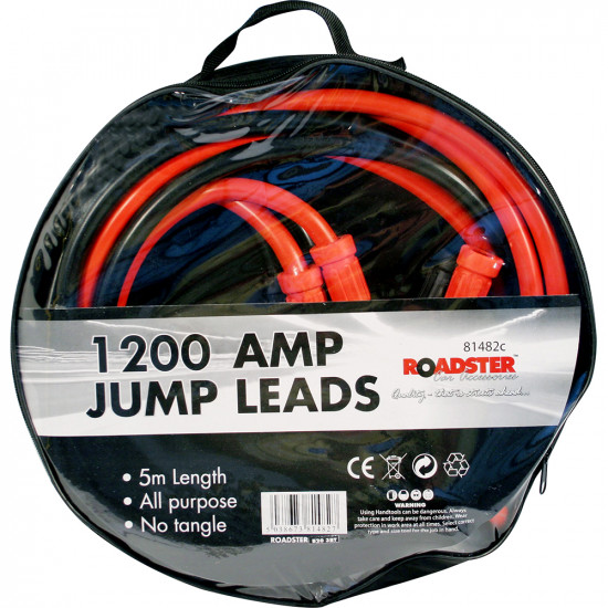 1200 Amp Heavy Duty Battery Jump Start Leads Cable 5M Long Jumpleads Car Van New