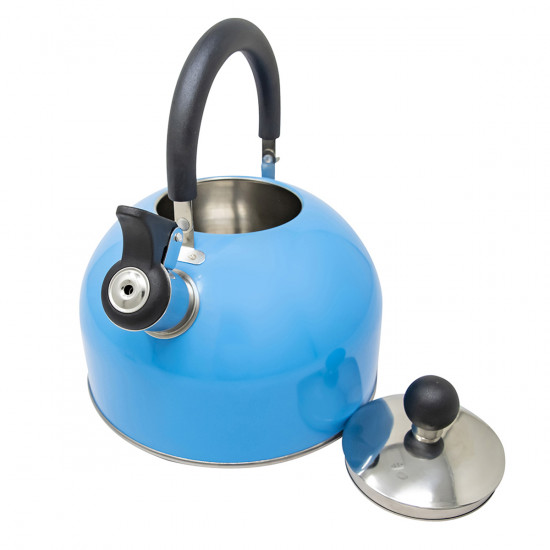 2.5L Blue Stainless Steel Lightweight Whistling Kettle Camping Fast Boil Fishing New Kitchenware, Kettles & Flasks image