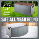 Brown Outdoor Garden Plastic Storage Seat Utility Chest Cushion Shed Box Tools image