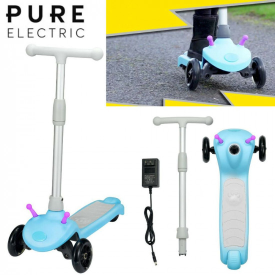 Bug Q5 Electric Kids E Scooter 3 Wheel Ride On Adjustable Foldable Handle Blue Yellow