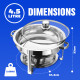 Stainless Steel Chafing Dish with Tempered Glass Lid | 4.5L Round Food Warmer Buffet Server Kitchenware, Tableware image
