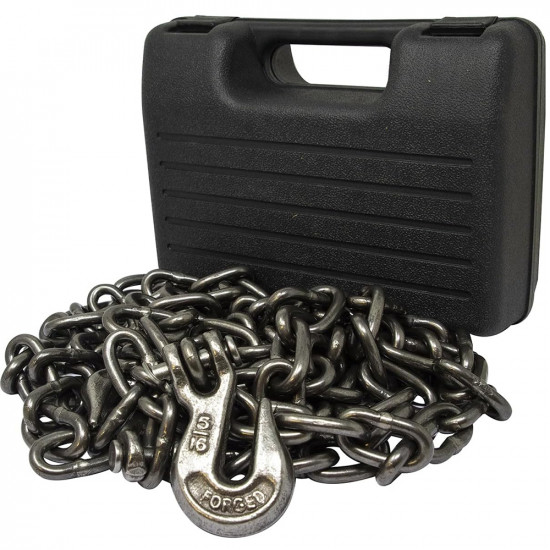 14Ft Heavy Duty Recovery Tow Towing Chain Grab Clevis Hooks In Carry Case