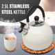 2.5L Staiinless Steel Lightweight Whistling Kettle Camping Fast Boil Fishing New image