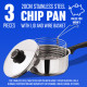 New 3Pc 20Cm Stainless Steel Chip Pan Chippan Fryer Pot With Lid & Basket Bnib image
