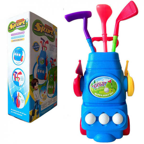 New Kids Golf Sports Set Caddy Family Fun Activity Xmas Gift Toy Plastic Wheels