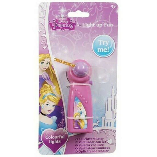 Disney Princess Light Up Mini Fan Portable Cooler Cooling Girls Kids Xmas Gift