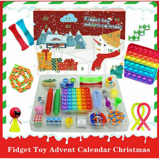 24 Days Advent Calendar Fidget Toy Activity Set Xmas Gift Kids Fun Christmas
