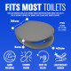 New Grey 18" Mdf Universal Bathroom Wc Toilet Seat Easy Fit With Fittings Wooden W/C