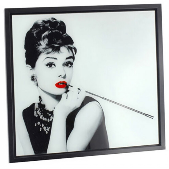 Audrey Hepburn Glitter Wall Art Picture Frame Hanging Deco Home Modern Gift New