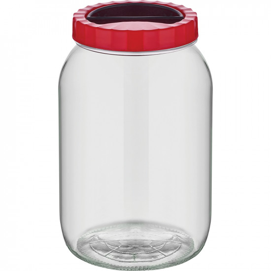New Glass Storage Plain Jar Kitchen Food Holder 2L Organiser Lid Container Box