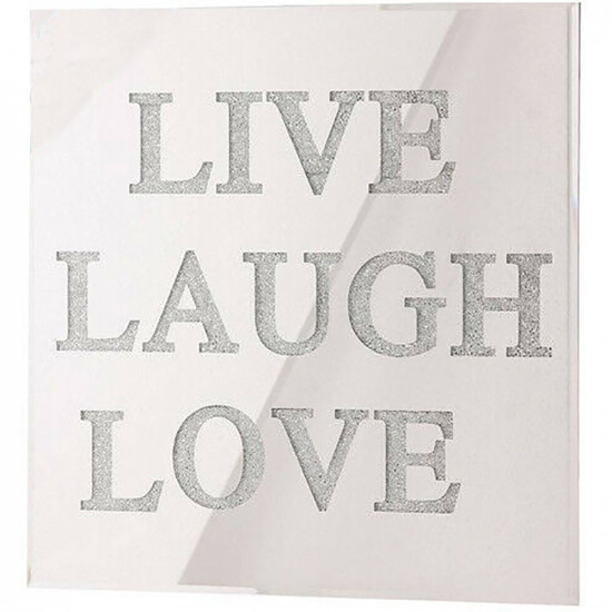 30Cm Hestia Mirror Live Laugh Love Led Light Up Home Gift Decor Crystals New