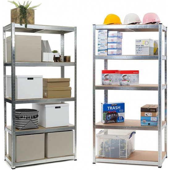 2 X 5 Tier Shelving Unit - For Storage Heavy Duty Racking Shelf Shelves Shed Metal Set Home Work Household, Storage Products image