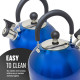 2.5L Blue Stainless Steel Lightweight Whistling Kettle Camping Fast Boil Fishing New Kitchenware, Kettles & Flasks image