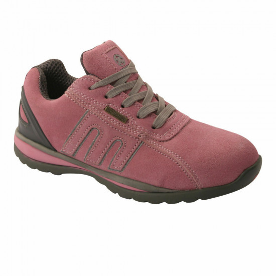 Mens Womens Safety Trainers Shoes Boots Work Steel Toe Cap Ankle Size Ladies Pink Grey
