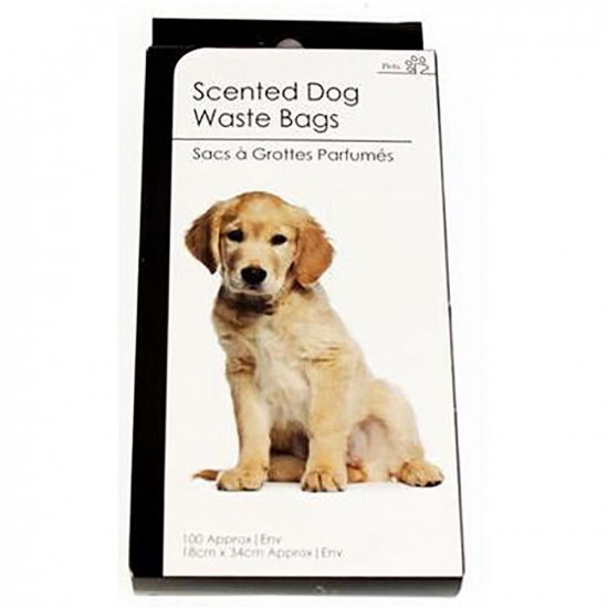100 X Scented Dog Waste Poop Bags Poo Doggy Pooper Scooper Cat Toilet Loo New