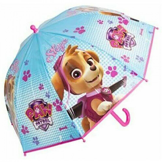 Paw Patrol Girls Pink Umbrella Kids Rain School Bubble Brolly Dome Xmas Gift New