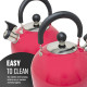 New 2.5L Stainless Steel Whistling Kettle Camping Fishing Pink image