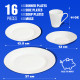 16Pc Dinner Set Bowl Plate Mug Soup Side Porcelain Cup Gift Dining Set New Plain Kitchenware, Tableware image