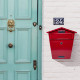 Red Steel Post Box Postbox Lockable Letterbox Mail Wall Mounted Letters Home Household, Home Furniture image