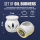 2 X Shape Oil Burner Fragrance Granules Wax Melts Tea Light Ceramic Xmas New Household, Candles & Fresheners image