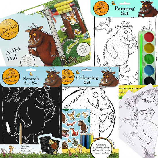 The Gruffalo Art & Crafts Colouring Painting Scratch Sticker Books Fun Kids Toy