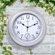 12" Silver Garden Wall Clock With Thermometer Vintage Indoor Outdoor Home Decor 30cm image