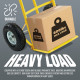 600Lb Heavy Duty Sack Truck - Industrial Hand Trolley With Pneumatic Tyre Wheel image