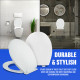 D Shaped Toilet Seat - Soft Close Easy to Install Fittings Included Heavy Duty White Toilet Seats Home