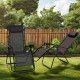 Set Of 2 Reclining Sun Loungers - Outdoor Garden Patio Gravity Chair Recliner Bed Lounger Garden & Outdoor, Garden Furniture image