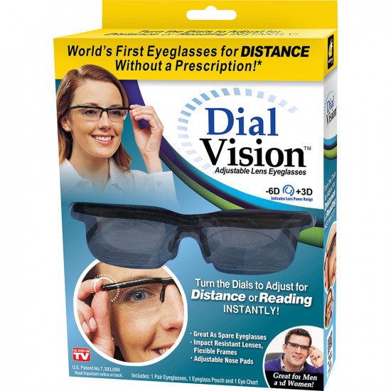 New Dial Vision Adjustable Lens Eyes Glassses Support Focus Reading Tv Driving 