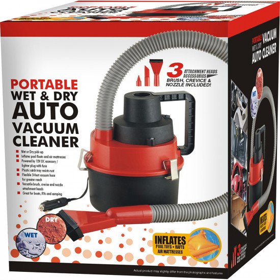 12V Wet Dry Vacuum Cleaner Car Van Caravan Boat Floor Air Pump Inflator For Toys