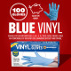 100pc Medium Blue Powder Free Vinyl Disposable Gloves Multi Work Food Home Hospital image