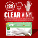 100pc Medium Clear Powder Free Vinyl Blue Disposable Gloves Multi Work Food image