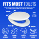 White 18" Mdf Universal Bathroom Wc Toilet Seat Easy Fit With Fittings Wooden W/C